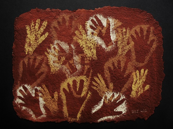 Ancient Cave Painting, hand by Barbara St Jean